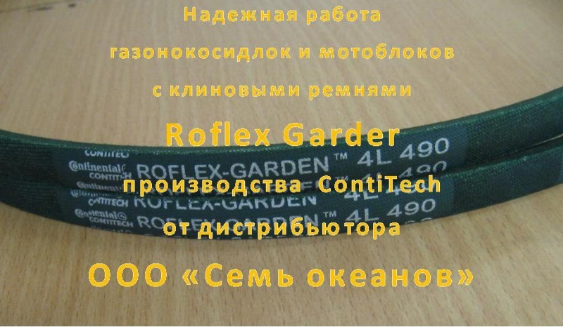 Клиновой ремнь для мотоблоков и газонокосилок Roflex Garden 4L 490